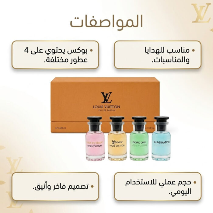 ⁦بوكس Louis Vuitton الأنيق - أربع قطع من العطور الفاخرة⁩ - الصورة ⁦4⁩