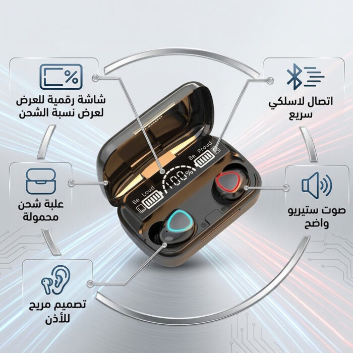 ⁦سماعات أذن لاسلكية M10 - تجربة صوت فريدة مع باور بانك⁩ - الصورة ⁦2⁩