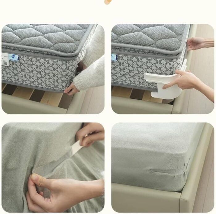 ⁦مشابك تثبيت الملايات 4 قطع - تحكم كامل في ترتيب سريرك مع خصم 40%⁩ - الصورة ⁦5⁩
