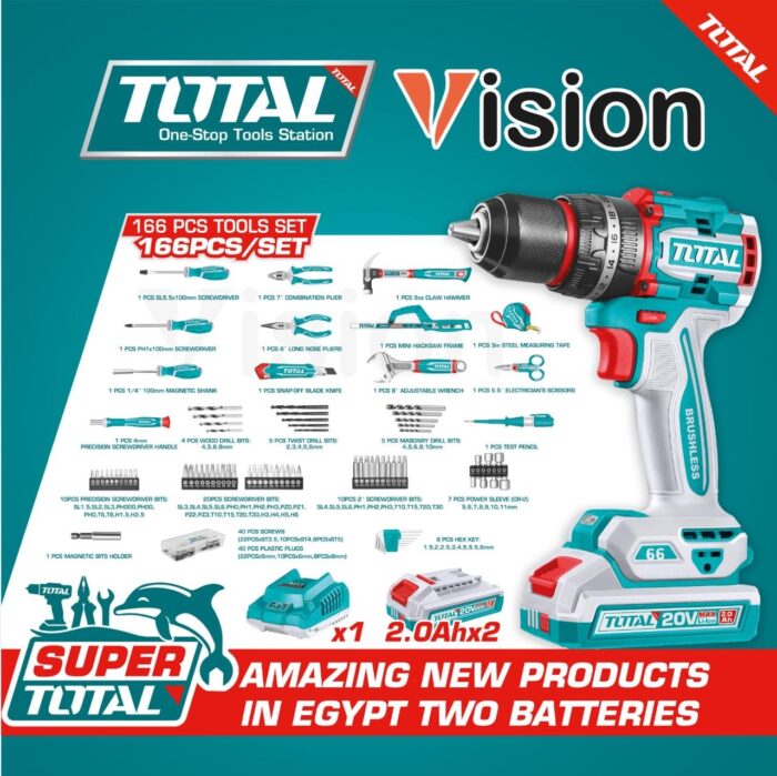 ⁦احصل على طقم شنيور وعده مكون من 166 قطعة Total بخصم يصل إلى 30%!⁩ - الصورة ⁦5⁩